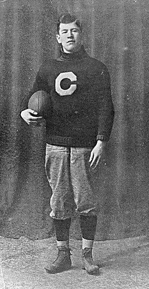 Jim Thorpe in a Carlisle uniform, c. 1909. Jim was one of the greatest football players and athletes in modern history. He was a member of the Sac and Fox Nation in Oklahoma. He won Olympic gold medals for the 1912 pentathlon and decathlon, played American football (collegiate and professional), and also played professional baseball and basketball. 